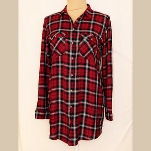 Long-sleeved, button-down shirt dress